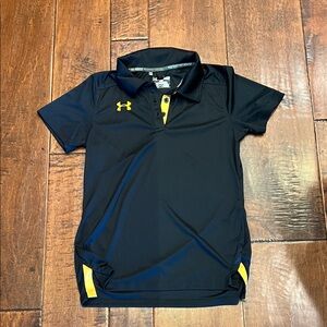 Under Armour Kids or women’s Polo Shirt in Black with Yellow Accents